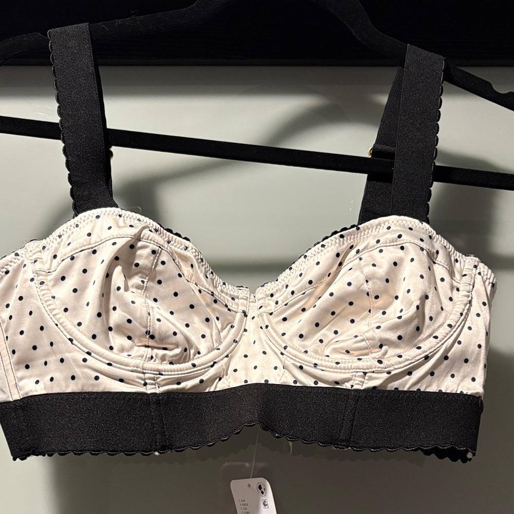 Free People Black and White Polka Dot Bralette